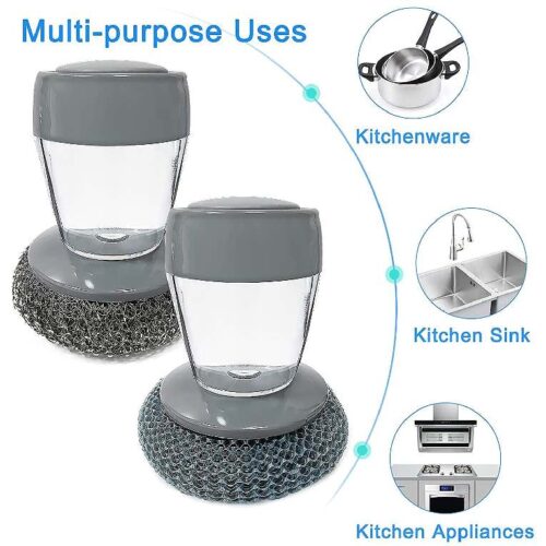 Multifunctional Pressing Cleaning Brush Built-in Liquid Storage Tank  Kitchen Dishwashing Pot Brush Toilet Brush Kitchen Tools