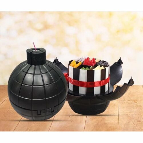 Unexpected Plastic Bomb Shaped Cake Gift Box for All Occasion Bombshell Surprise Cake Stand | Pack of 01