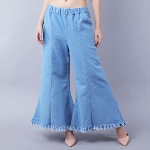 Womens Denim Solid Bell Bottom Jeans5