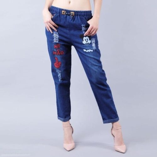 Womens Graphic Print Denim Jeans13