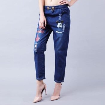 Womens Graphic Print Denim Jeans14