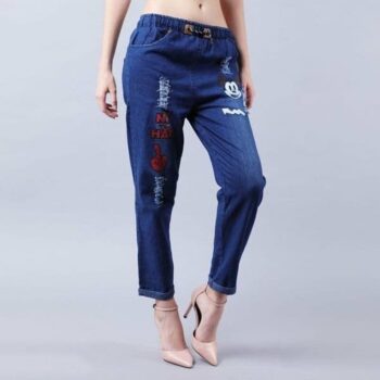 Women's Graphic Print Denim Jeans