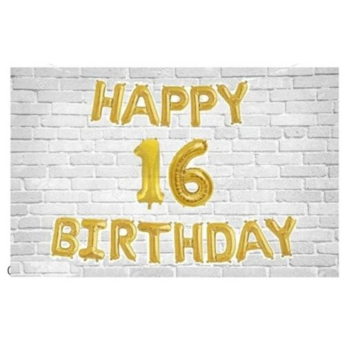 16th Happy Birthday Letter (Golden) with Numeric 16
