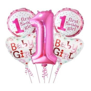 Blooms Mall Pack of 5 Piece Baby Girl Birthday Set