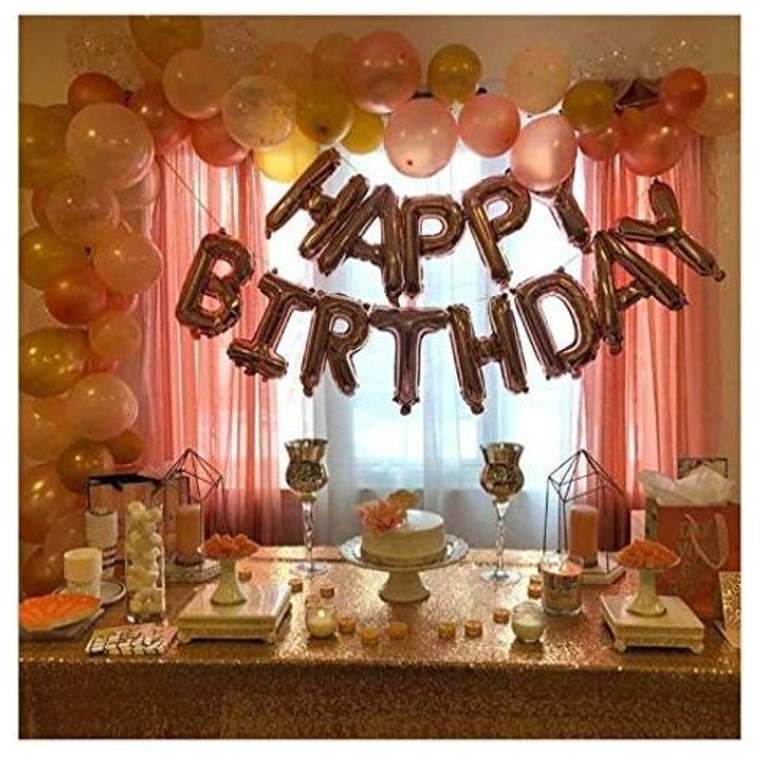 Blooms Mall Pastel Balloons For Birthday Combo Kit With Foil Curtain -  44Pcs - KDB Deals
