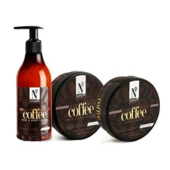 NutriGlow Natural's Coffee Combo - Body lotion(300 Ml) + Face Scrub-Body Cream (200g Each)