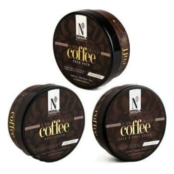 NutriGlow Natural's Coffee Combo - Face Pack, Body Cream, Face & Body Scrub (200 Gm each)
