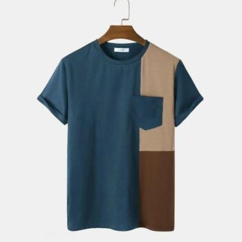 Poly Cotton Color Block Half Sleeves Round Neck T-Shirt