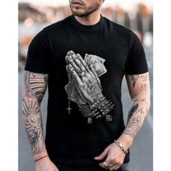 Polyester Printed Half Sleeves Men's T-shirt