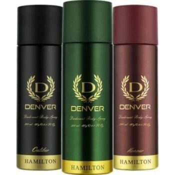 DENVER Combo of Hamilton, Caliber & Honour Deodorant Body Spray (495ml, Pack of 3)