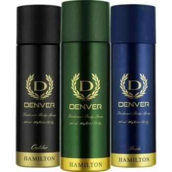 DENVER Combo of Hamilton, Caliber & Pride Deodorant Body Spray (495ml, Pack of 3)