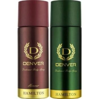 Denver (1 Honour & 1 Hamilton)_165ml_HH-01 Deodorant Spray - For Men (330 ml, Pack of 2)