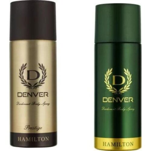 Denver (1 Prestige & 1 Hamilton) - 165ml - PHA-01 Deodorant Spray - For Men (330 ml, Pack of 2)