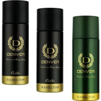 Denver (2 Caliber & 1 Hamilton) * 165ml * CH-03 Deodorant Spray - For Men (495 ml, Pack of 3)
