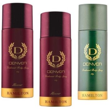 Denver (2 Honour and 1 Hamilton) * 150ml each Deodorant Spray - For Men (495 ml, Pack of 3)