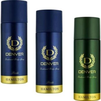 Denver (2 Pride & 1 Hamilton) - 165ml - PRH-01-02 Deodorant Spray - For Men (495 ml, Pack of 3)