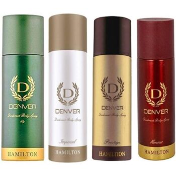 Denver HAMILTON, IMPEREL, PRESTAGE, HONOUR Deodorant Spray - For Men (825 ml, Pack of 4)