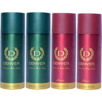 Denver HONOUR, HAMILTON Deodorant Spray - For Men & Women (600 ml, Pack of 4)