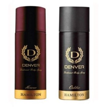 Denver Hamilton Honour and Hamilton Caliber Perfume Deodorant Spray (165 ml Each) Deodorant Spray - For Men (330 ml, Pack of 2)