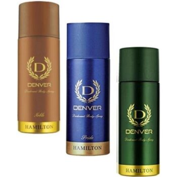 Denver Noble + Pride + Hamilton Deodorant 165ml*3Pcs GL0035 Body Spray - For Men (495 ml, Pack of 3)