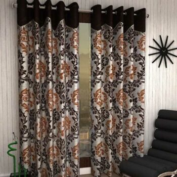 Polyester Floral Print Curtain (5ft, 6ft, 7ft, 9ft)