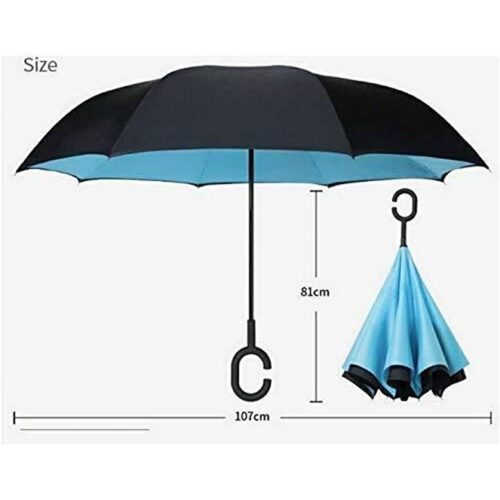 Inverted Umbrella with Double Layer Reverse Large Inside Out with UV Protection