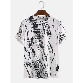 Lycra Tshirt Printed Half Sleeves Round Neck T-Shirt
