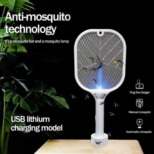 Mosquito Killer Racket Rechargeable Handheld, Electric Fly Mosquito Killer Racket