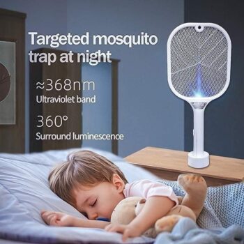 Mosquito Killer Racket Rechargeable Handheld, Electric Fly Mosquito Killer Racket