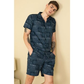 Poly Cotton Printed Half Sleeves Regular Fit Men Track Suit