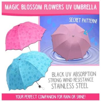 Stylish Umbrella - Magic Umbrella Change Design When Touches Water Compact size, 3 Fold, Lightweight, UV Proof
