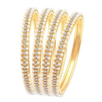 Sukkhi Gold Plated & Pearls Bangles