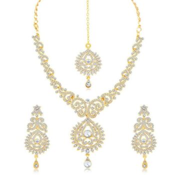 Sukkhi Gorgeous Gold Plated & Stones Jewellery Set Of 3