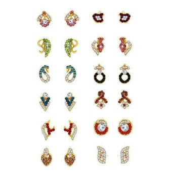 Sukkhi Stunning Stones Stud Earring Pack Of 12