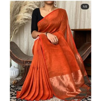 Attractive Solid Khadi Cotton Saree