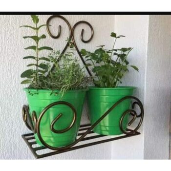 Balcony Grill Rack Flower Pot Stand - Set of 2