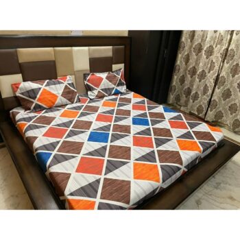 Cotton Elastic Fitted Double Bedsheet