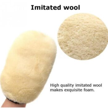Faux Wool Wash Mitt Ultra Plush Deep Pile Car Cleaning Glove Mit Wash Wax Mitten (Pack of 1)