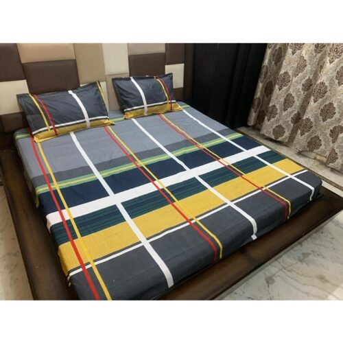 Glace Cotton Fitted Double Bedsheet