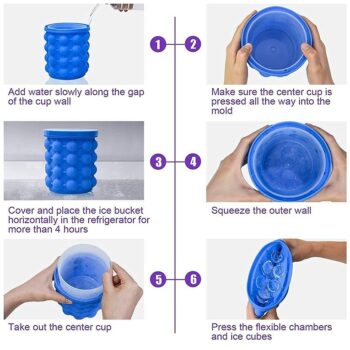 Ice Cube Maker Bucket With Lid Tray Large Silicone Ice Bucket Ice Cube Mould and Container Box