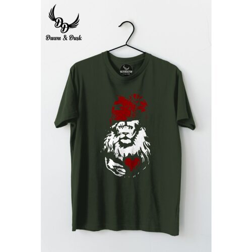 Lion King Tshirt - Cotton Slogan Half Sleeves Round Neck T-Shirt