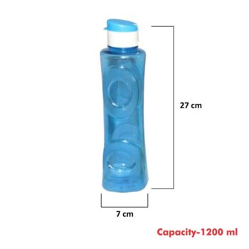 Magic Unbreakable Plastic Fridge Water Bottles 1.2 Litre, Set of 2