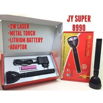 Flash Light - NNC JY SUPER 8990 Rechargeble Black Torch Flash Light