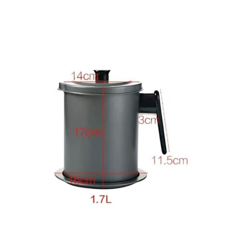 Oil Strainer Pot - Grease Container, Stainless Steel Oil Pot Grease Filter, Separator And Keeper for Frying Cooking Oil Dispenser Bottle