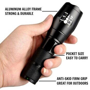 Rechargeable Waterproof 500 Meter Zoomable Laser LED 5 Mode Flashlight Torch
