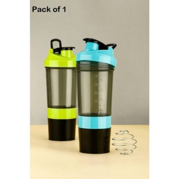 Shaker Tablet With Compartment, Protein Shaker Bottle (500ML) - Random Color