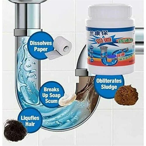 Sink Drain Cleaner - Drain Cleaner & Clog Block Remover Powder (Pack of 1)