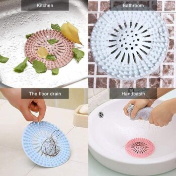 Sink Drainer - Hair Catcher Durable Silicone Hair Stopper Shower Drain Covers and Clean Suit for Bathroom Bathtub and Kitchen (Pack of 1)