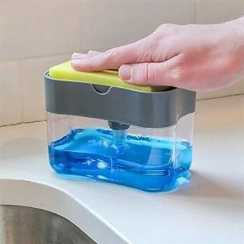2 in 1 Liquid Soap Dispenser with Sponge Holder