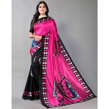 Special Butterfly Printed Poly Silk Saree